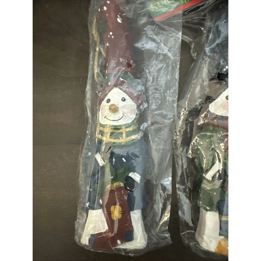 Vintage‎ Kurt Adler Snowman Christmas Tree Ornament Wooden Snowman 6.5